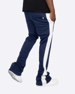 EPTM FLARED TRACK PANTS-NAVY/IVORY