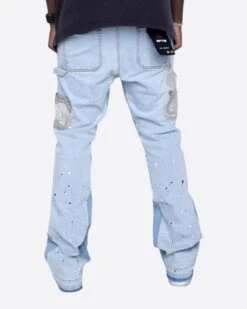 EPTM CAMO POCKET FLARE PANTS-DENIM BLUE -EPTM Denim 3