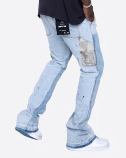 EPTM CAMO POCKET FLARE PANTS-DENIM BLUE -EPTM Denim 4