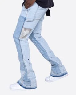 EPTM CAMO POCKET FLARE PANTS-DENIM BLUE -EPTM Denim 5