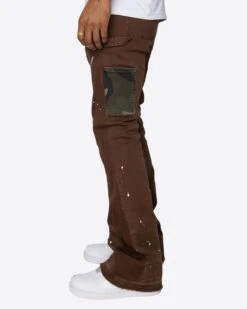 EPTM CAMO POCKET FLARE PANTS-BROWN -EPTM JSP 0403
