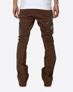 EPTM CAMO POCKET FLARE PANTS-BROWN -EPTM JSP 0404