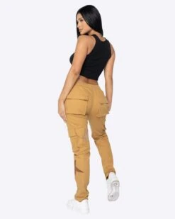 EPTM WOMEN STARDOM CARGO PANTS-KHAKI -EPTM JSP 0776