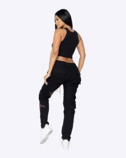 EPTM WOMEN STARDOM CARGO PANTS-BLACK -EPTM JSP 0791