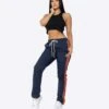 EPTM WOMEN NYLON BASIC TRACK PANTS-NAVY/RUST