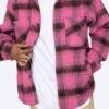 EPTM SLIT FLANNEL SHIRT-PINK