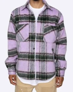 EPTM SLIT FLANNEL SHIRT-PURPLE -EPTM JSP 1807