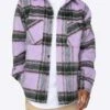 EPTM SLIT FLANNEL SHIRT-PURPLE