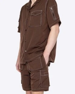 EPTM REWORK SNAP SHIRT-BROWN