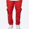 DAVE EAST "DOPE BOY" CARGO PANTS- RED
