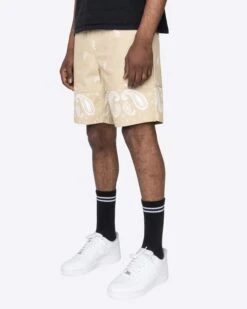 EPTM X PASCAL VINTAGE PAISLEY SHORTS-KHAKI -EPTM JSP 2806