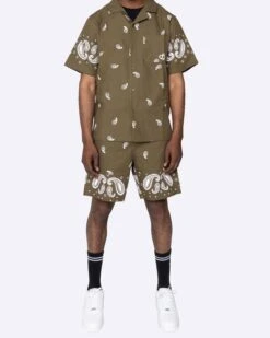 EPTM X PASCAL VINTAGE PAISLEY SHORTS-OLIVE -EPTM JSP 2838 21ba5449 63bf 4567 90f9 ffcc5de074e6