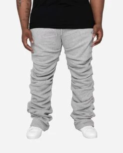 EPTM XLBOYZ STACKED SWEATPANTS-HEATHER GREY