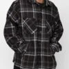 EPTM SLIT FLANNEL SHIRT-MOCHA BLACK