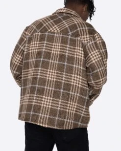 EPTM SLIT FLANNEL SHIRT- PLAID BROWN 10 EPTM SLIT FLANNEL SHIRT- PLAID BROWN -EPTM JSP 3017