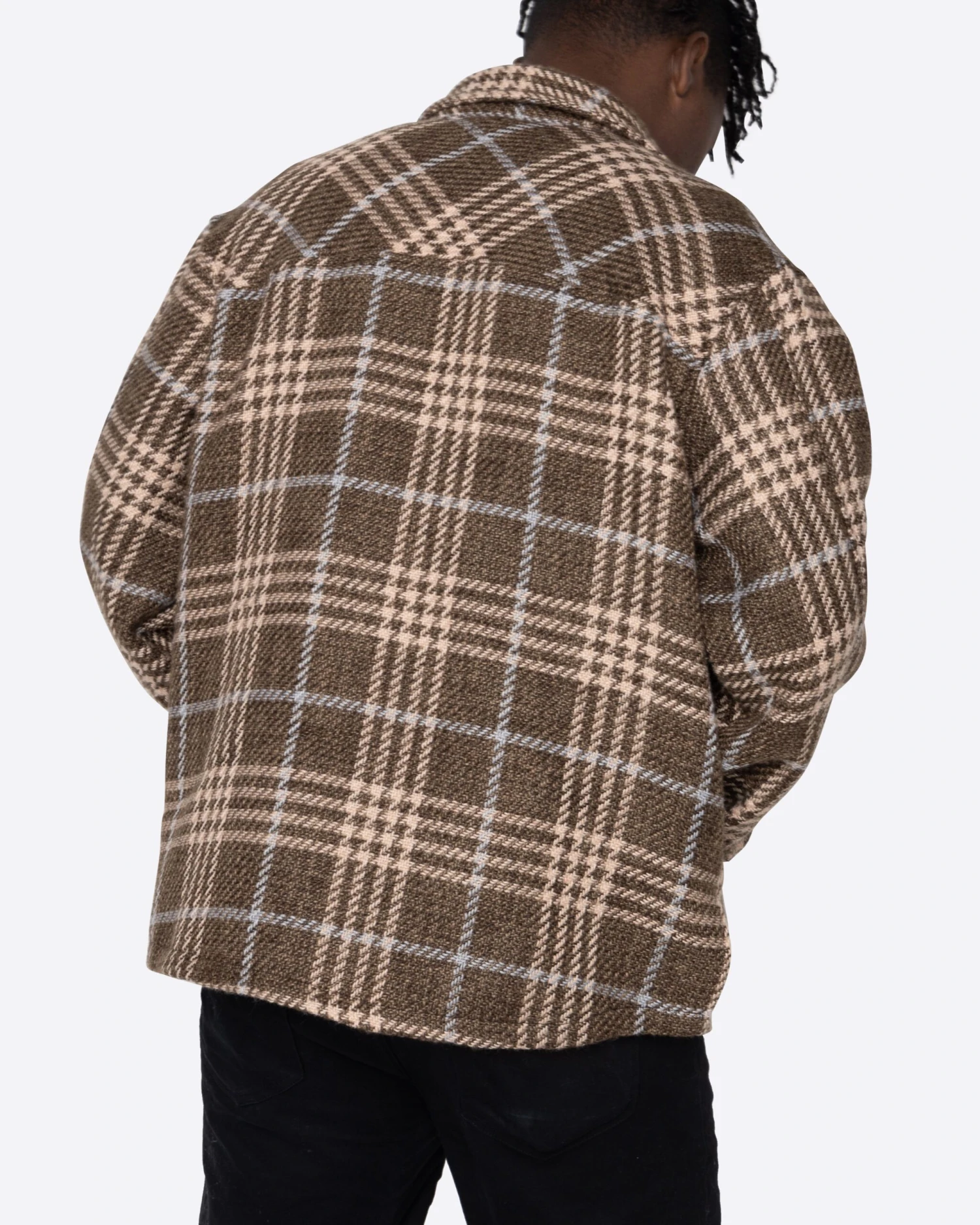 EPTM SLIT FLANNEL SHIRT- PLAID BROWN 5 EPTM SLIT FLANNEL SHIRT- PLAID BROWN - Image 5