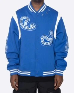 EPTM PAISLEY VARSITY JACKET-ROYAL -EPTM JSP 4141