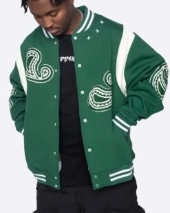EPTM PAISLEY VARSITY JACKET-HUNTER GREEN -EPTM JSP 4143