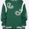 EPTM PAISLEY VARSITY JACKET-HUNTER GREEN