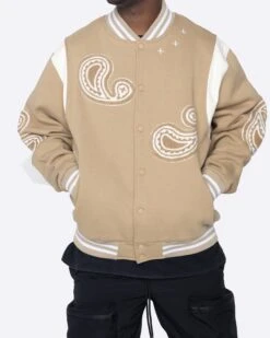 EPTM PAISLEY VARSITY JACKET-KHAKI -EPTM JSP 4409