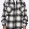 EPTM SLIT FLANNEL SHIRT-BLACK/WHITE