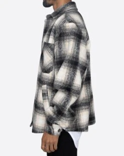 EPTM SLIT FLANNEL SHIRT-BLACK/WHITE -EPTM JSP 4814