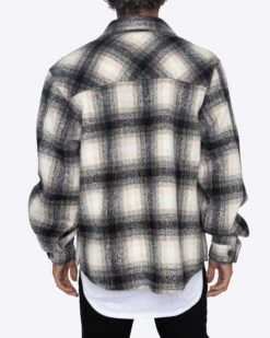 EPTM SLIT FLANNEL SHIRT-BLACK/WHITE -EPTM JSP 4816