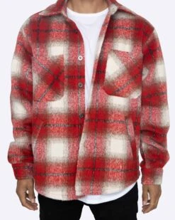 EPTM SLIT FLANNEL SHIRT-RED -EPTM JSP 4821