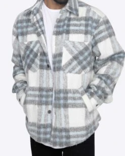 EPTM SLIT FLANNEL SHIRT-WHITE -EPTM JSP 4850