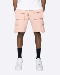 EPTM FLEECE CARGO SHORTS-DUSTY PINK