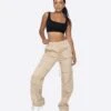 EPTM WOMEN EASY CARGO PANTS - KHAKI