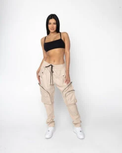 EPTM WOMEN BOMBER CARGO PANTS-KHAKI