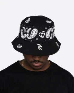 EPTM X PASCAL VINTAGE PAISLEY BUCKET HAT-BLACK -EPTM JSP 6293copy