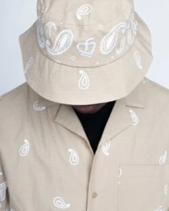 EPTM X PASCAL VINTAGE PAISLEY BUCKET HAT-KHAKI