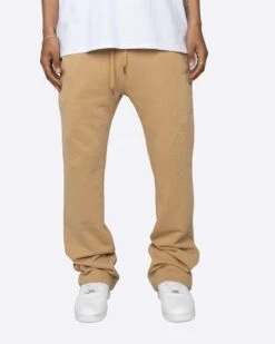 EPTM FRENCH TERRY FLARE PANTS-TAN -EPTM JSP 7003