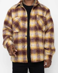 EPTM SIDE SLIT FLANNEL-MUSTARD -EPTM JSP 7791