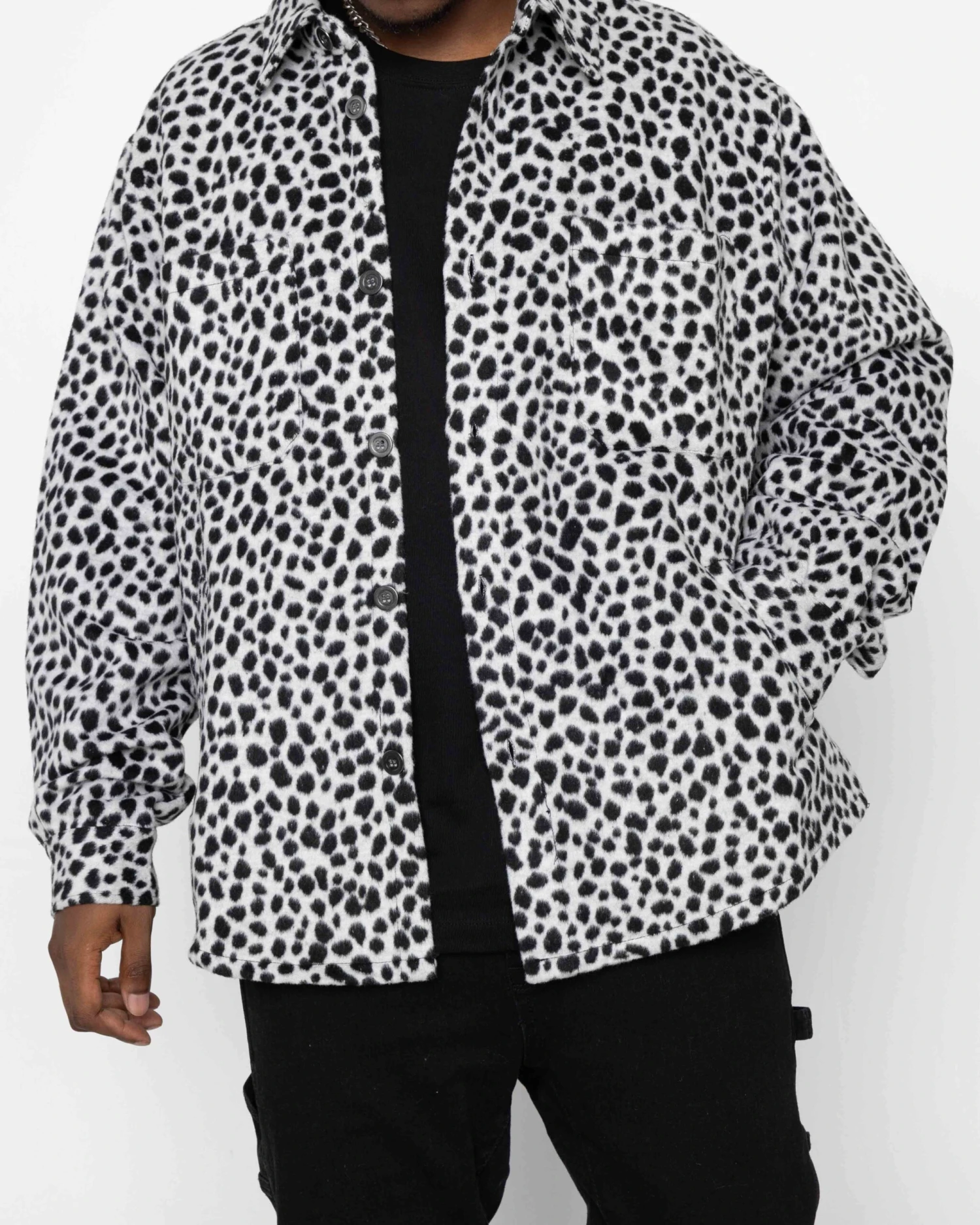 EPTM SIDE SLIT FLANNEL-SNOW LEOPARD 3 EPTM SIDE SLIT FLANNEL-SNOW LEOPARD - Image 3