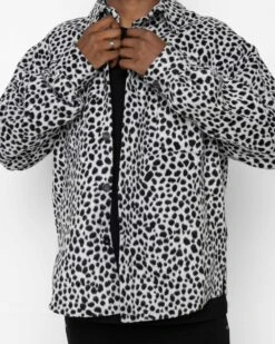 EPTM SIDE SLIT FLANNEL-SNOW LEOPARD 11 EPTM SIDE SLIT FLANNEL-SNOW LEOPARD -EPTM JSP 7828