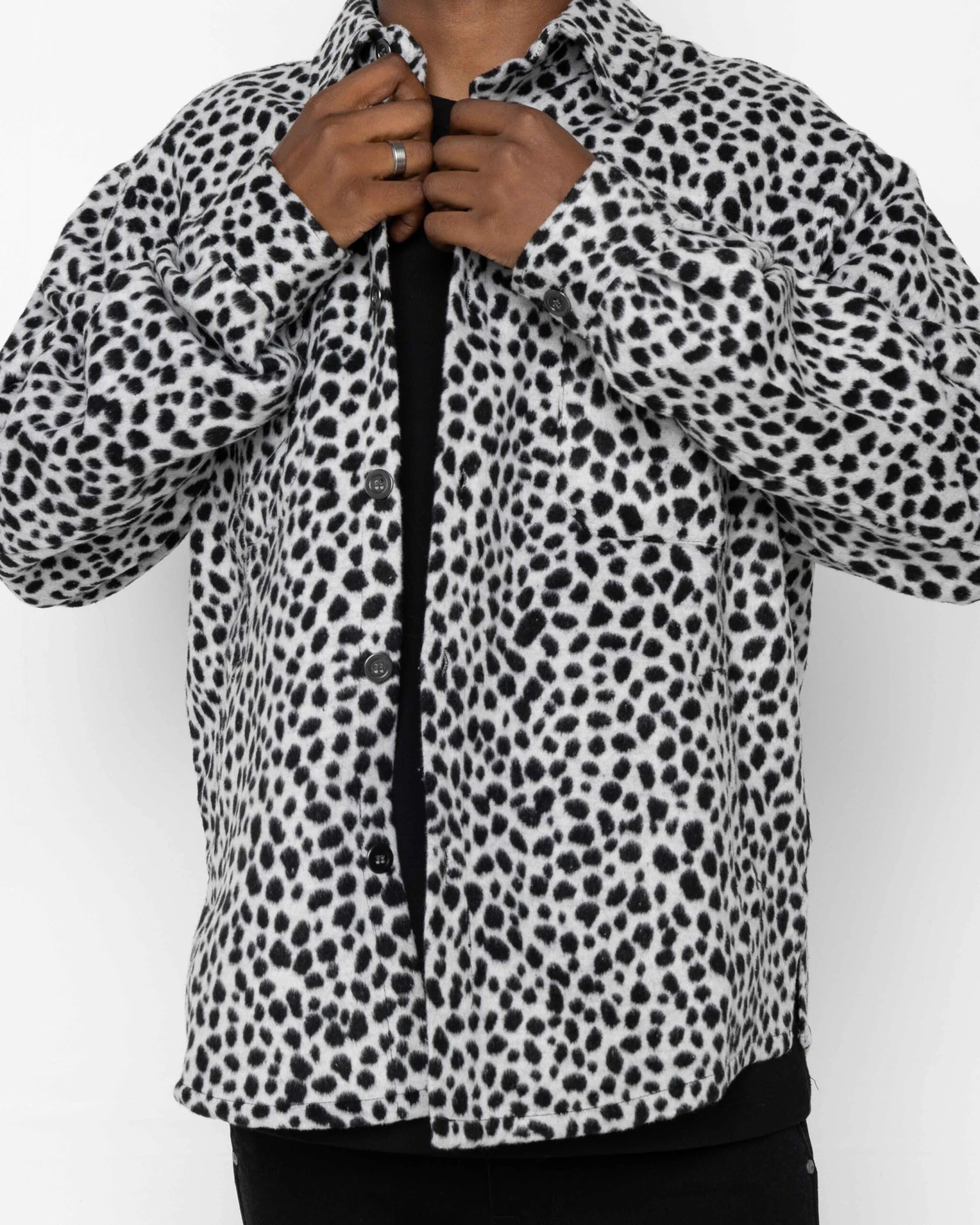 EPTM SIDE SLIT FLANNEL-SNOW LEOPARD 6 EPTM SIDE SLIT FLANNEL-SNOW LEOPARD - Image 6