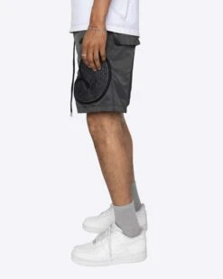 EPTM PUFFER PAISLEY SHORTS-CHARCOAL -EPTM JSP 8855 Recovered