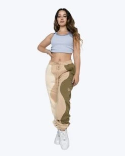 EPTM WOMEN X PASCAL WAVY SWEATPANTS-KHAKI