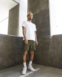 EPTM SNAP CARGO SHORTS-OLIVE -EPTM JSP 8966