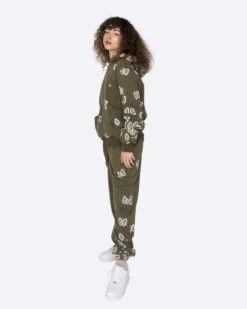 EPTM AMOEBA PRINT SWEATPANTS-OLIVE -EPTM JSP 9143