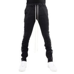 EPTM BLACK/BLACK VEGAN LEATHER-TRACK PANTS -EPTM JSP 9565