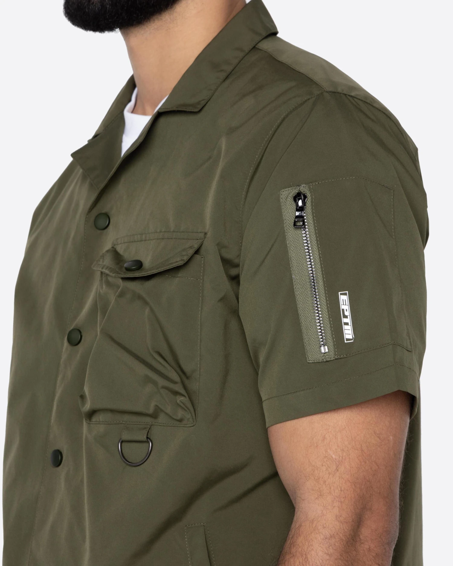 EPTM SNAP BUTTON SHIRT-OLIVE 2 EPTM SNAP BUTTON SHIRT-OLIVE - Image 2
