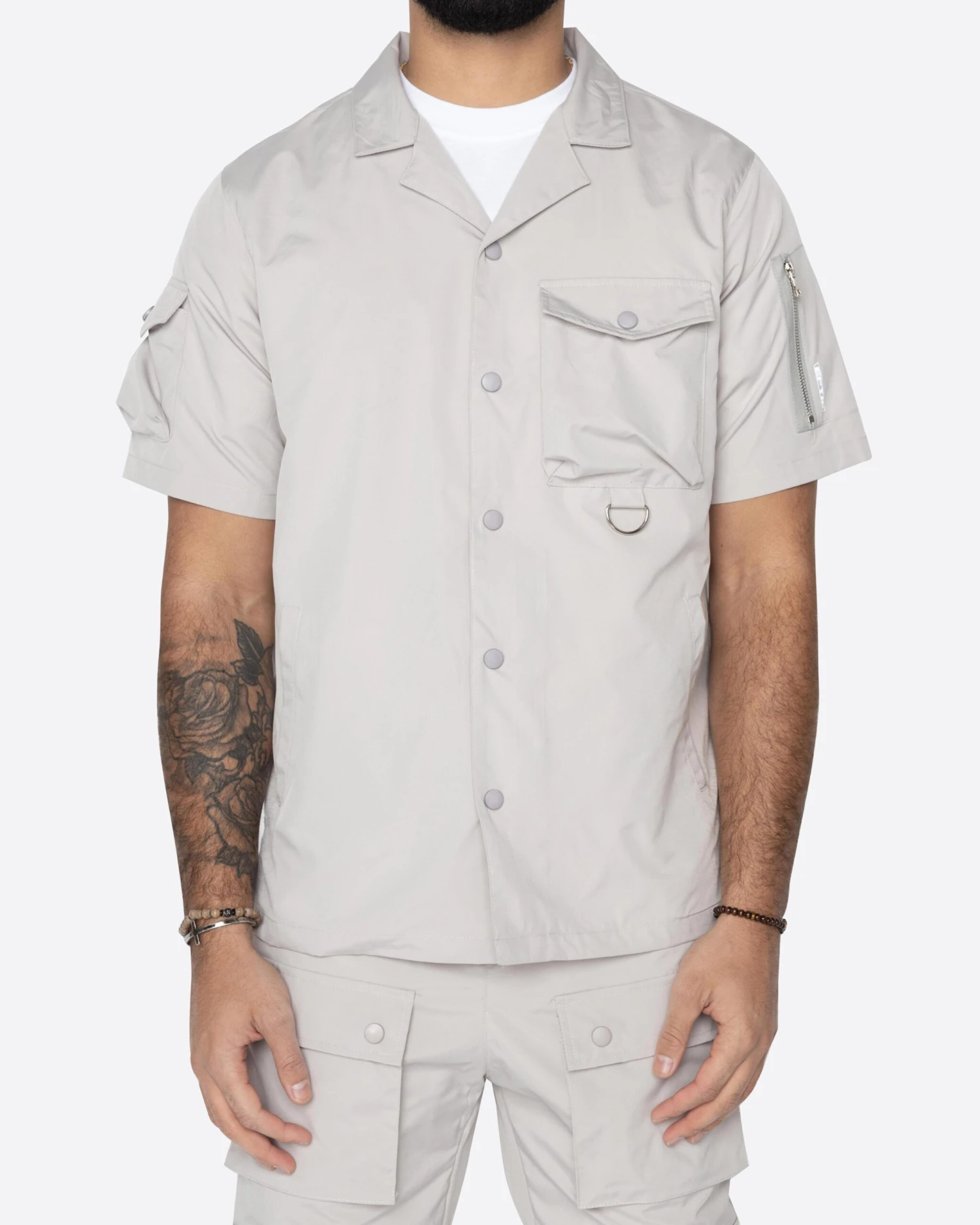 EPTM SNAP BUTTON SHIRT-GREY 2 EPTM SNAP BUTTON SHIRT-GREY - Image 2
