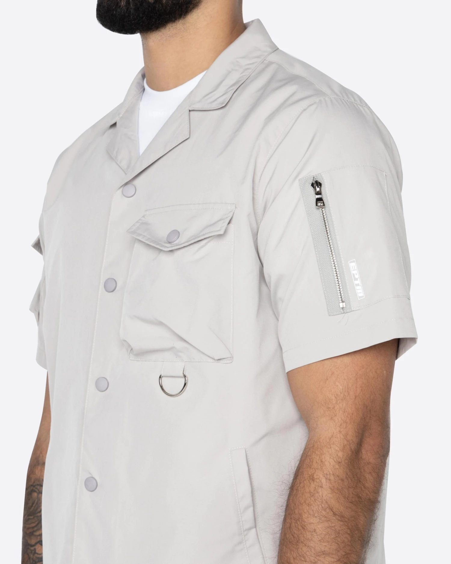 EPTM SNAP BUTTON SHIRT-GREY 3 EPTM SNAP BUTTON SHIRT-GREY - Image 3