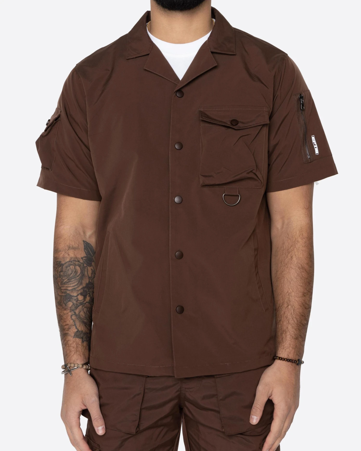 EPTM SNAP BUTTON SHIRT-BROWN 4 EPTM SNAP BUTTON SHIRT-BROWN - Image 4