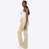 EPTM WOMEN FRENCH TERRY FLARE PANTS-KHAKI