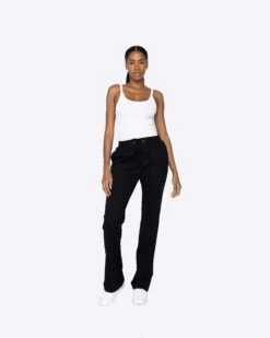 EPTM WOMEN FRENCH TERRY FLARE PANTS-BLACK